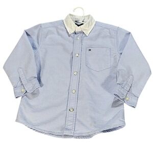 Tommy Hilfiger Oxford Shirt White Collar Button Down Dress Shirt Size‎ 5